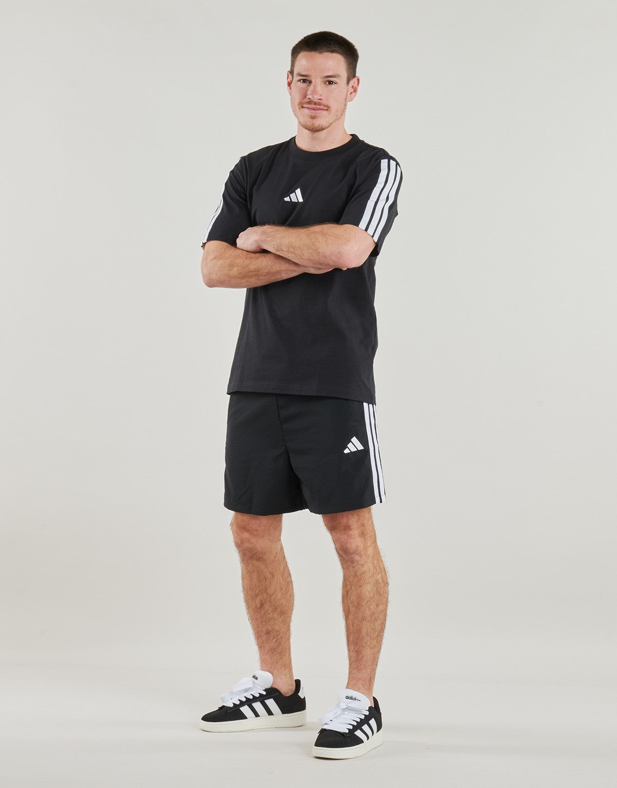 T-shirt uomo Adidas Essentials 3-Stripes - Nero