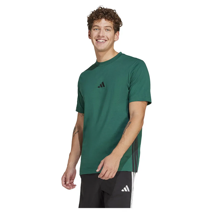 T-shirt uomo Adidas Essentials 3-Stripes - VERDE