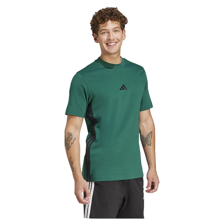 T-shirt uomo Adidas Essentials 3-Stripes - VERDE