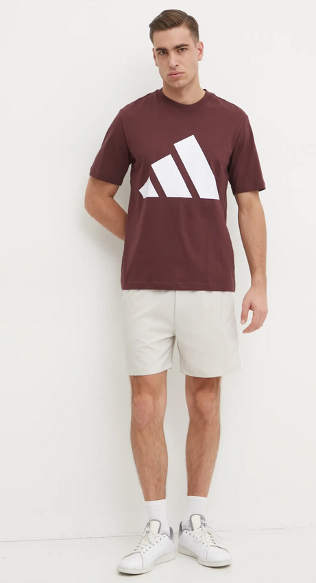 T-shirt Uomo Adidas Essentials Big Logo - Bordeaux