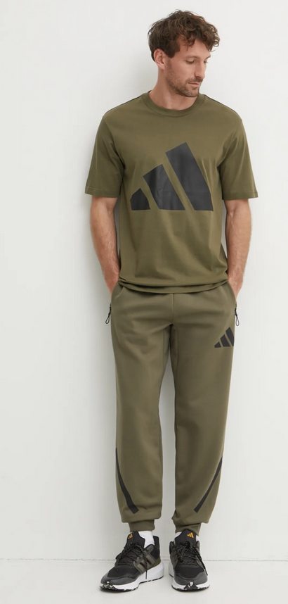 T-shirt Uomo Adidas Essentials Big Logo - Verde Militare