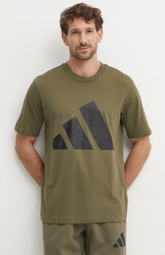 T-shirt Uomo Adidas Essentials Big Logo - Verde Militare