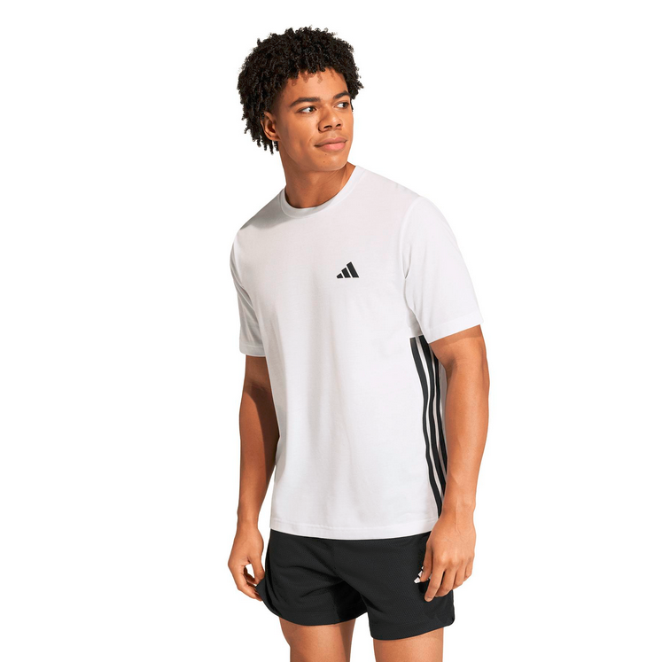 T-shirt uomo ADIDAS Essentials Feelready 3 Stripes -BIANCO