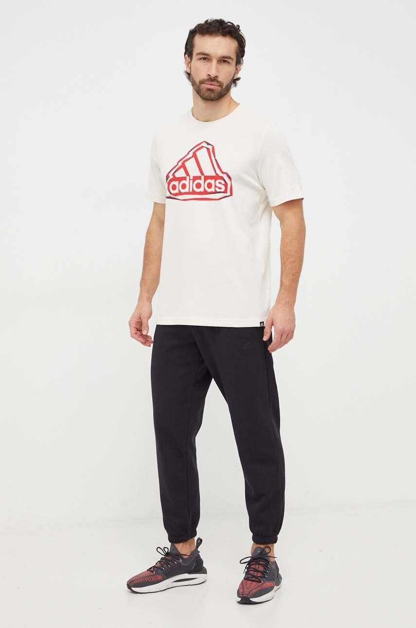 T-shirt Uomo Adidas Logo - Beige
