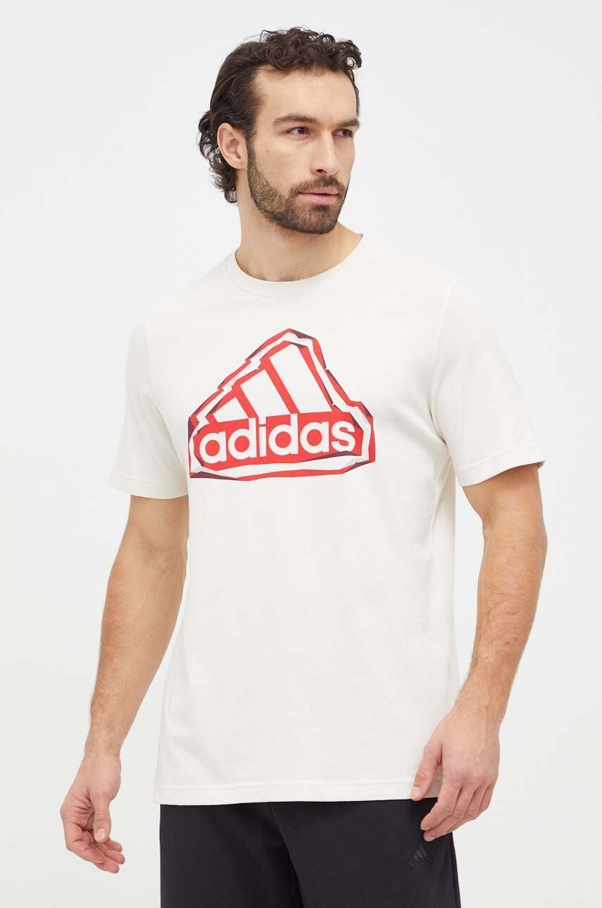 T-shirt Uomo Adidas Logo - Beige