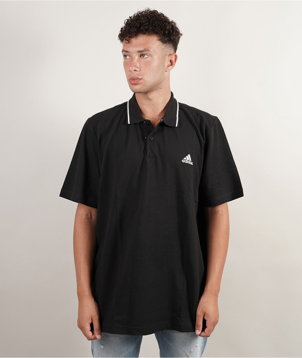 T-shirt Uomo Adidas Polo Essentials Small Logo - Nero