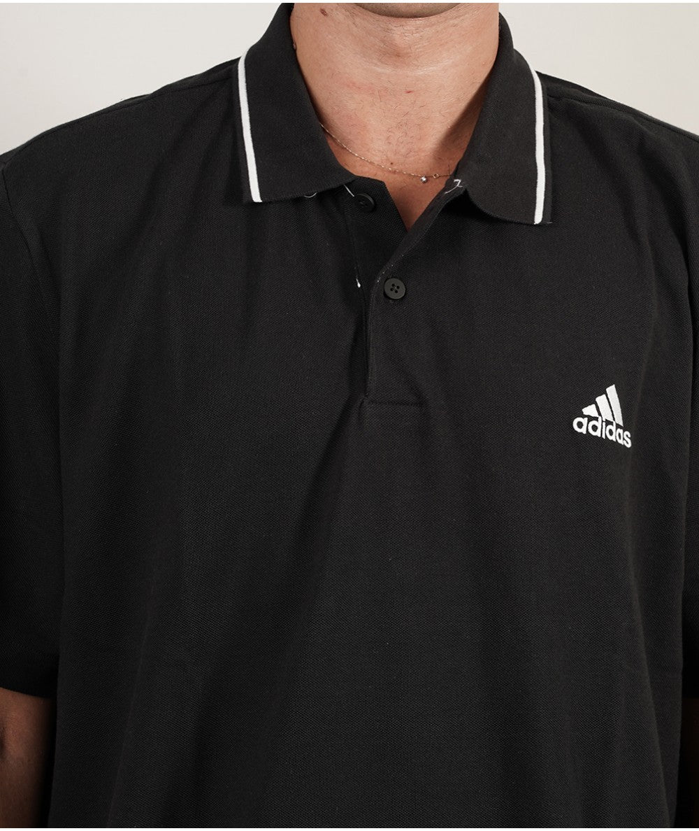T-shirt Uomo Adidas Polo Essentials Small Logo - Nero