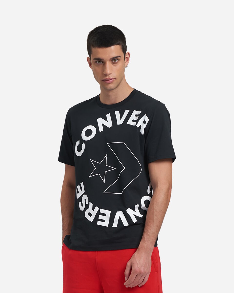 T-SHIRT UOMO CONVERSE ALL STAR TEE NERO 100% COTONE-10024241-A01