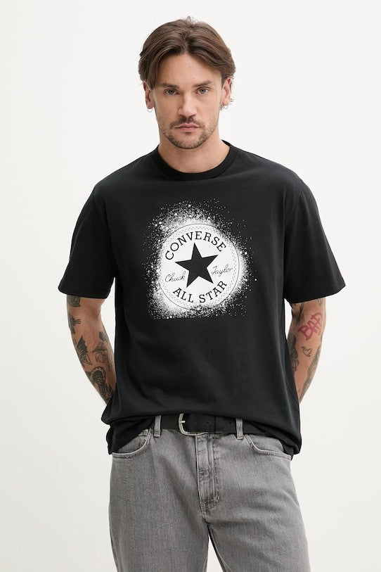 T-shirt Uomo Converse Chuck Distort Spray Paint Tee - Nero
