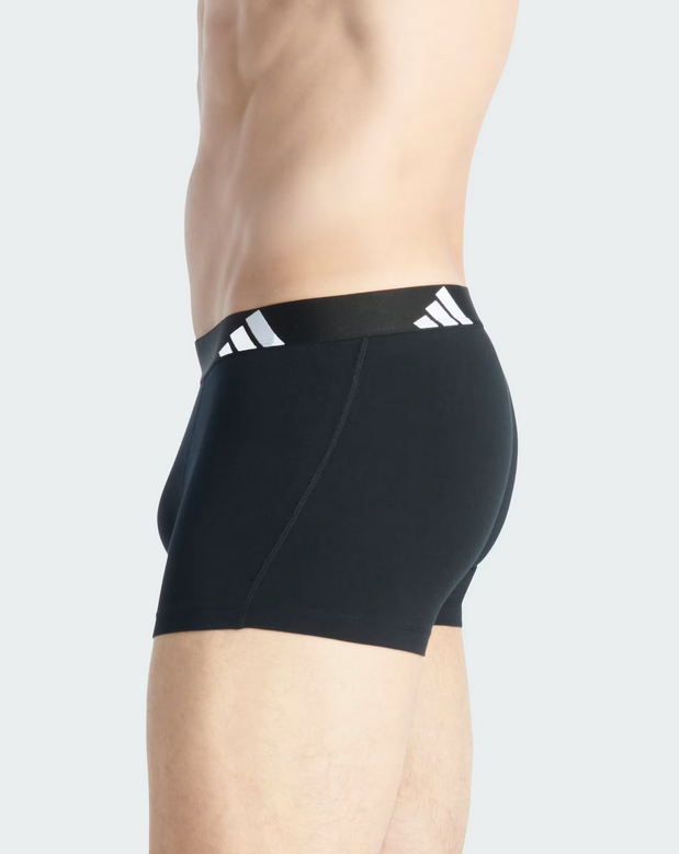 Tre Boxer Uomo Adidas Active Flex Cotton - Nero
