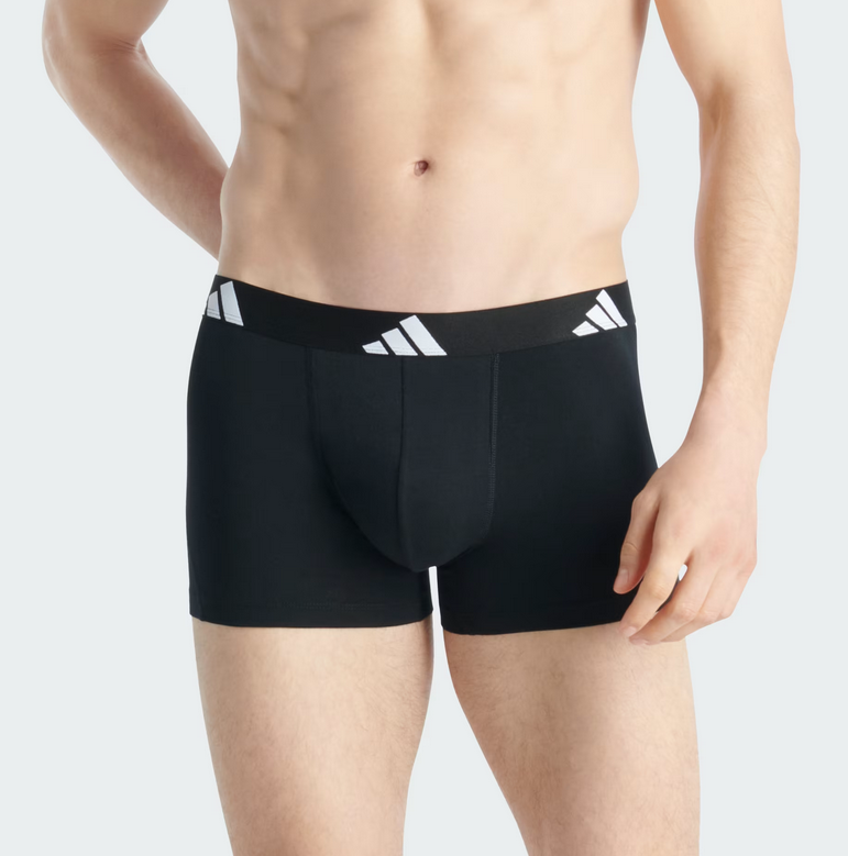 Tre Boxer Uomo Adidas Active Flex Cotton - Nero