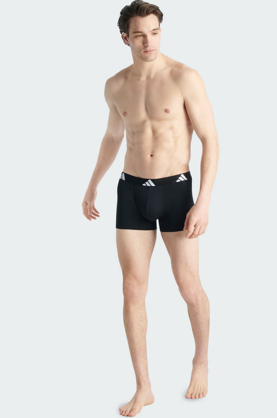 Tre Boxer Uomo Adidas Active Flex Cotton - Nero