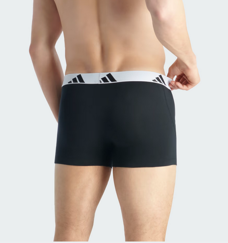 Tre Boxer Uomo Adidas Active Flex Cotton - Nero