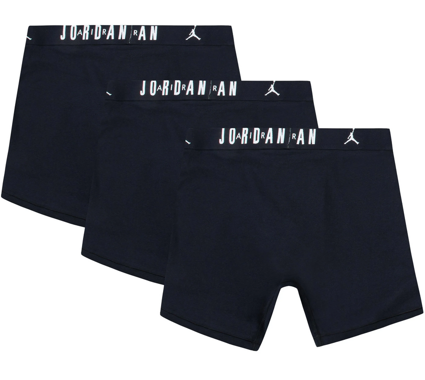 Tre Boxer Uomo Jordan Flight Cotton Stretch - Nero