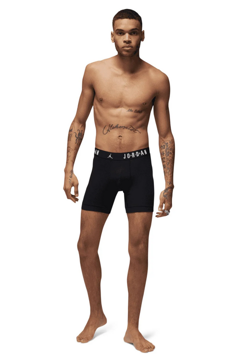 Tre Boxer Uomo Jordan Flight Cotton Stretch - Nero