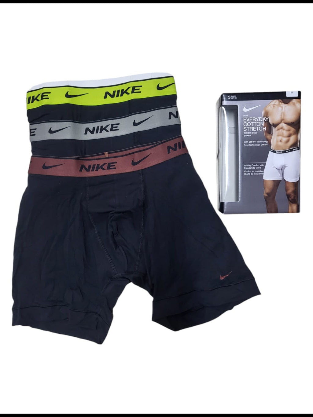 Tre Boxer Uomo Nike Everyday Cotton Stretch - nero