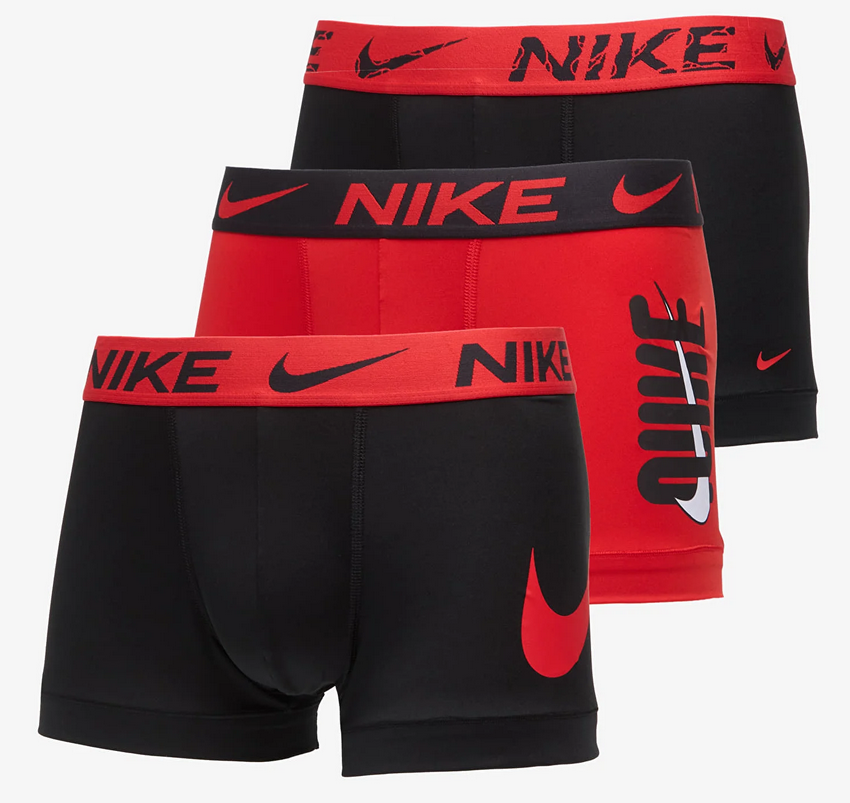 Tre Boxer uomo Nike Micro Essential Dri-Fit - Nero/Rosso