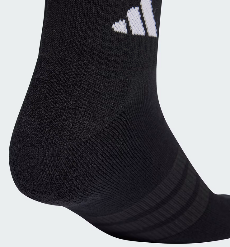 Tre Paia di Calze Adidas 3-Stripes Cushioned alla Caviglia - Nero