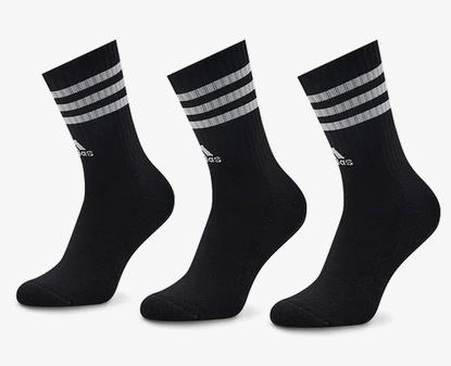 Tre Paia di Calze Adidas 3-Stripes Cushioned - Nero