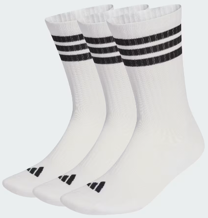 Tre Paia di Calze Adidas 3-Stripes Cushioned Sportswear Crew - Bianco