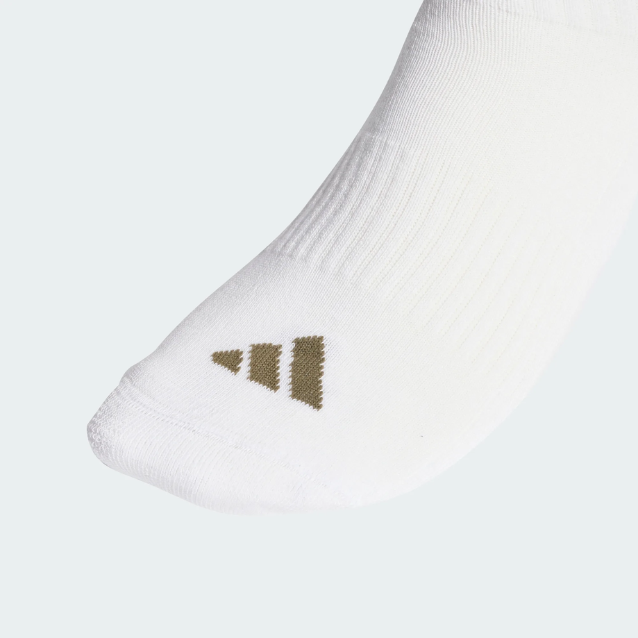 Tre Paia di Calze Adidas 3-Stripes Cushioned Sportswear Crew - Bianco/Beige