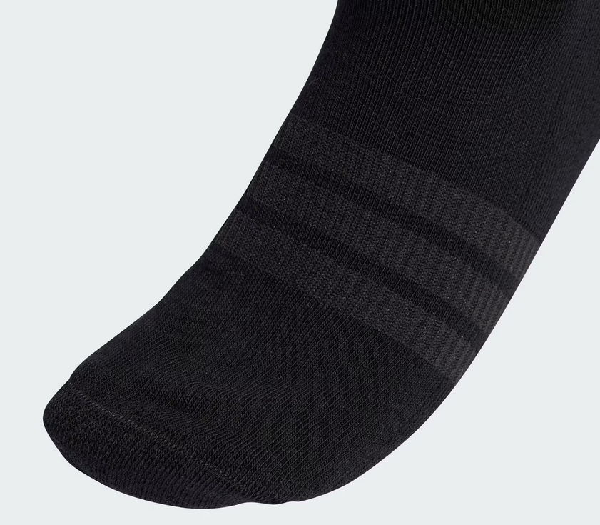 Tre Paia di Calze Bambino Adidas 3-Stripes Cushioned alla Caviglia - Nero