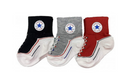 Tre Paia di Calze Converse - Nero/Grigio/Rosso