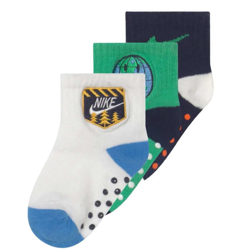 Tre Paia di Calzini Antiscivolo Nike The Great Outdoors - Verde/Blu/Bianco