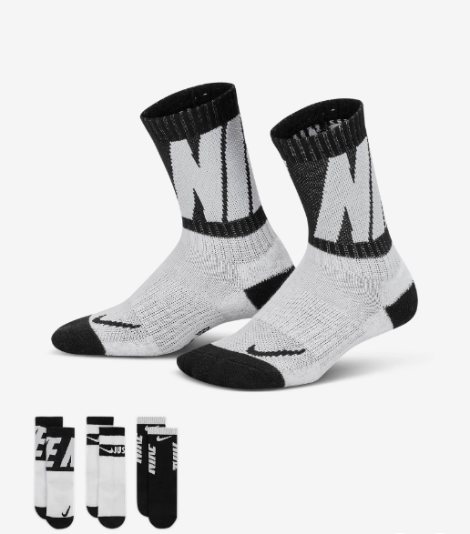 Tre Paia di Calzini Nike Dri-Fit Sport -Nero/Bianco