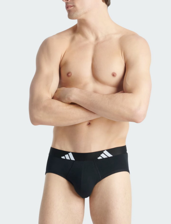 Tre Slip Uomo Adidas Active Flex Cotton - Nero