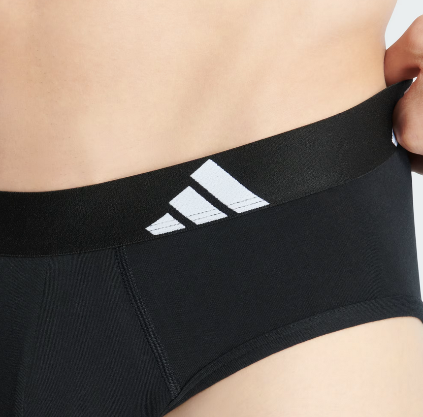 Tre Slip Uomo Adidas Active Flex Cotton - Nero