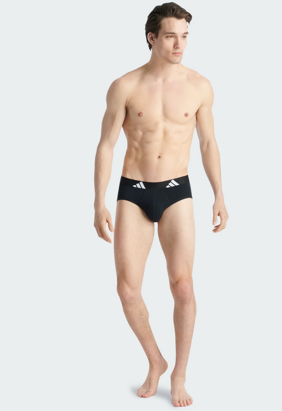 Tre Slip Uomo Adidas Active Flex Cotton - Nero