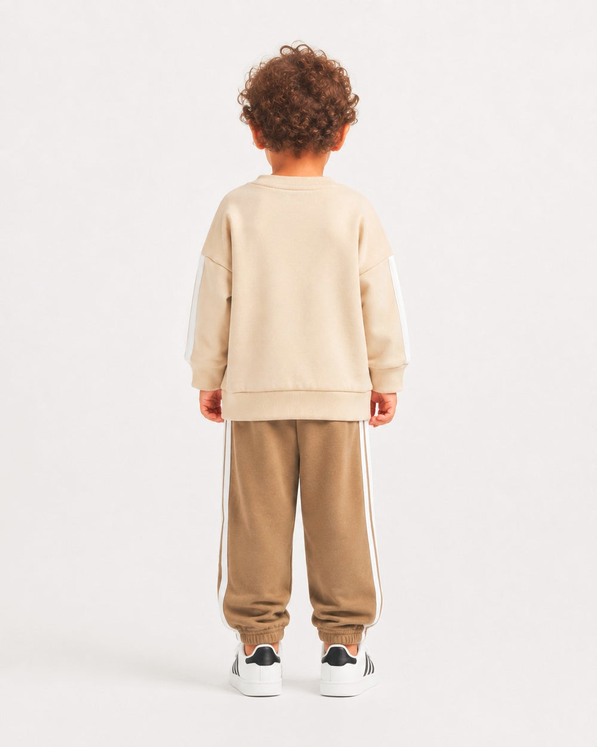 Tuta Bambino Adidas 3-Stripes - Beige/Marrone