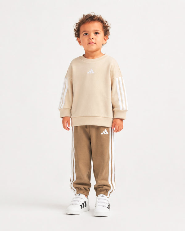 Tuta Bambino Adidas 3-Stripes - Beige/Marrone