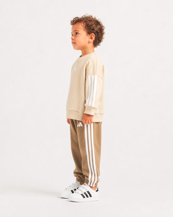Tuta Bambino Adidas 3-Stripes - Beige/Marrone