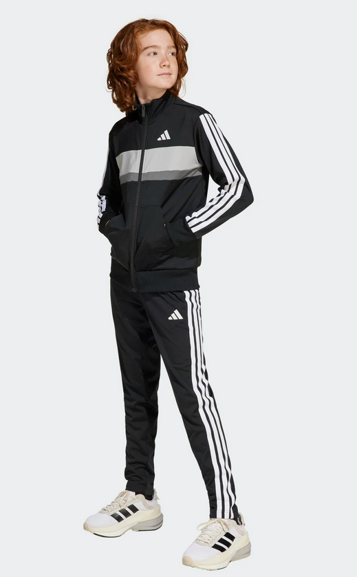 Tuta Unisex Adidas Essentials Tiberio 3-Stripes - Nero/Grigio
