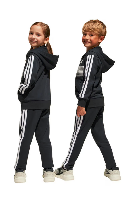 Tuta Unisex Adidas Essentials Tiberio 3-Stripes - Nero/Grigio