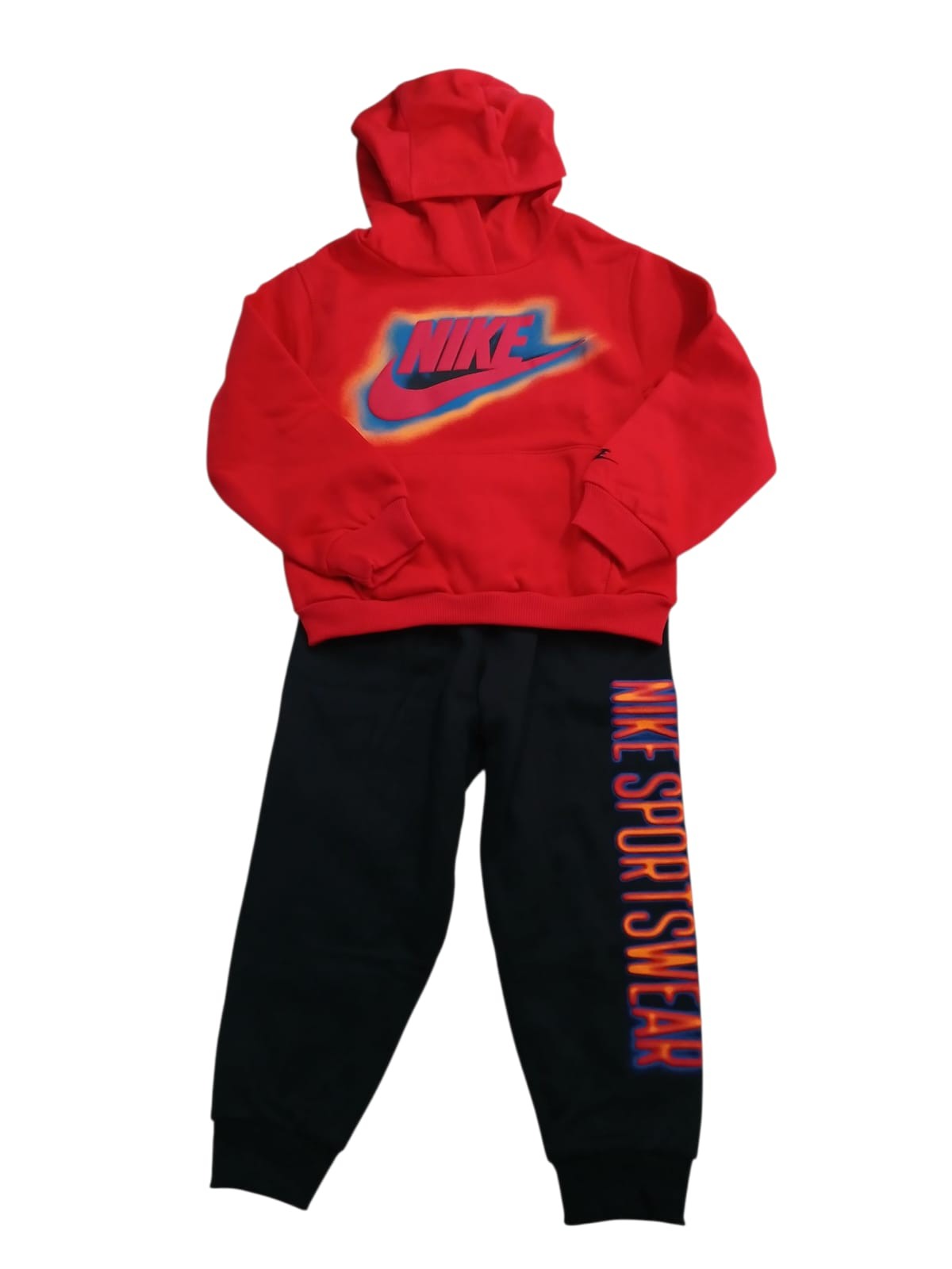 Tuta bambino Nike Fleece - Rosso/Nero