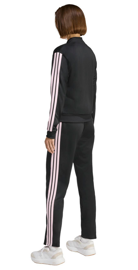 Tuta Donna Adidas Essential 3-Stripes - Nero/Rosa