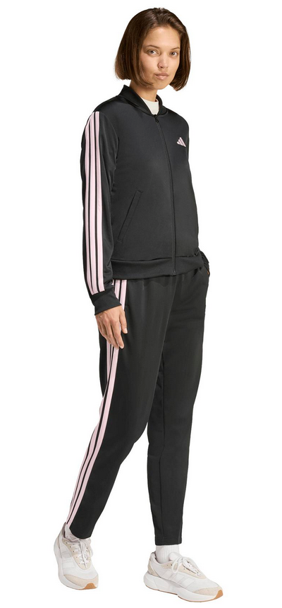 Tuta Donna Adidas Essential 3-Stripes - Nero/Rosa
