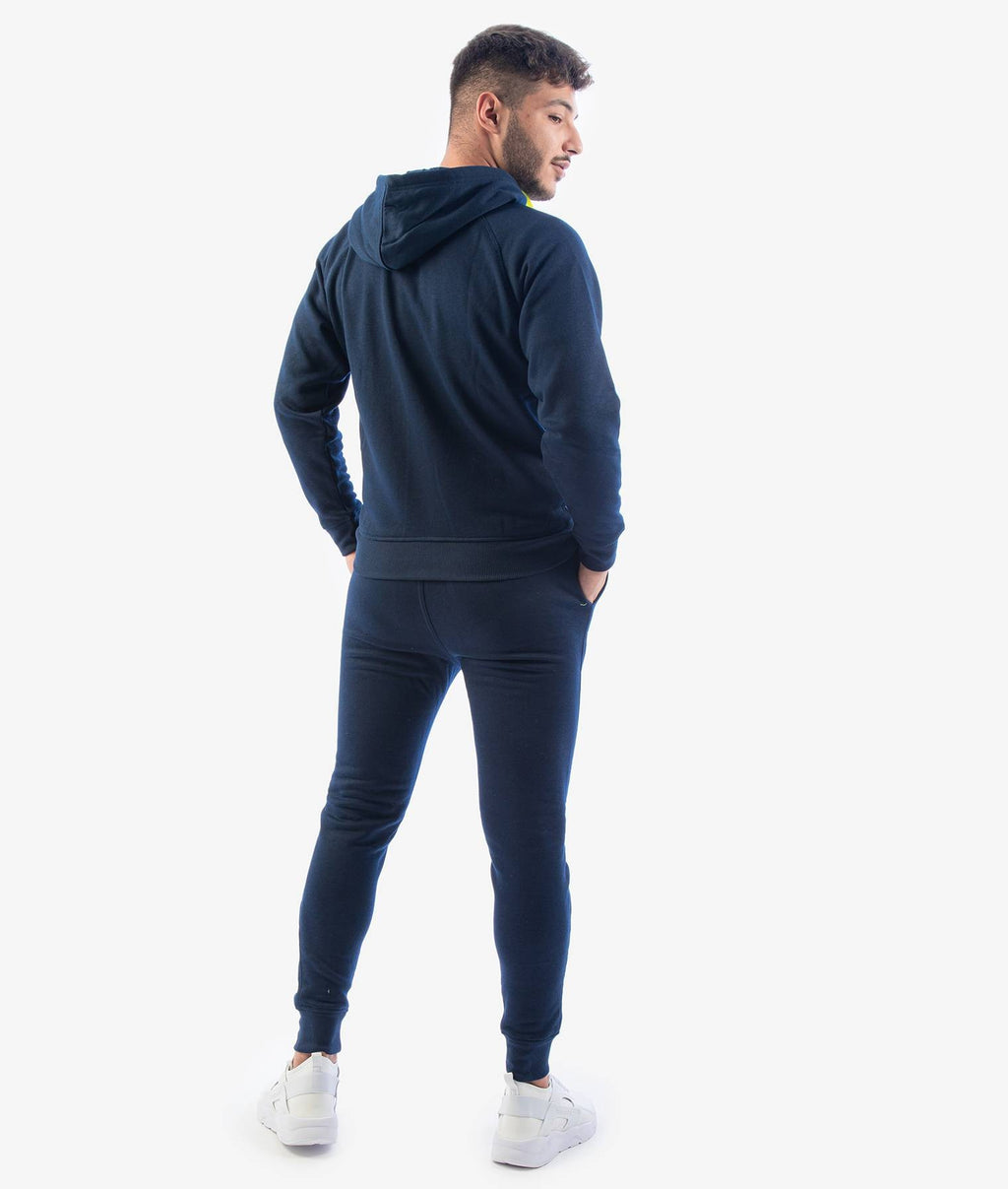 Tuta Uomo Givova King Felpata Blu Giallo Fluo