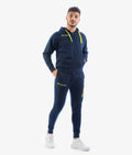 Tuta Uomo Givova King Felpata Blu Giallo Fluo