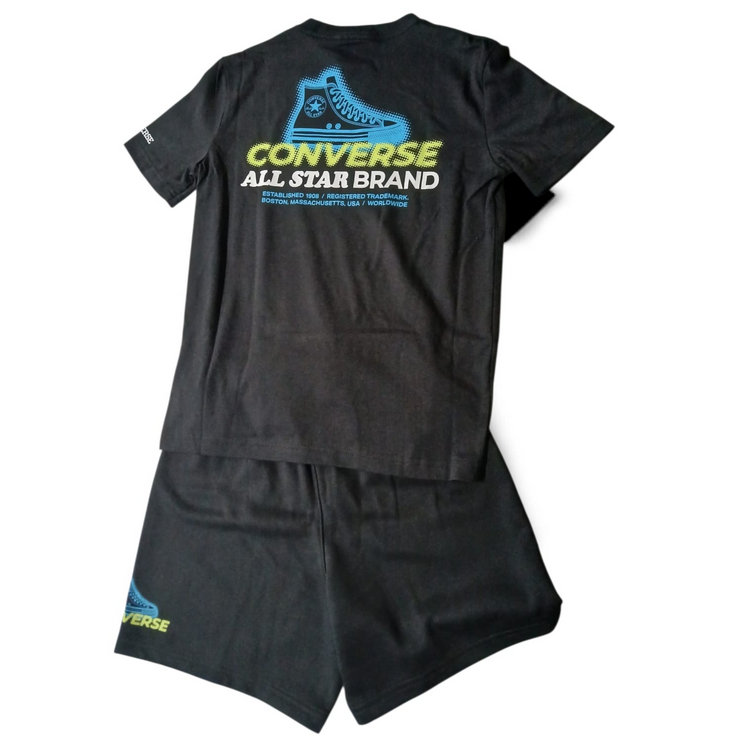 Tuta Ragazzo Converse GLOBE FRONTBACK - NERO
