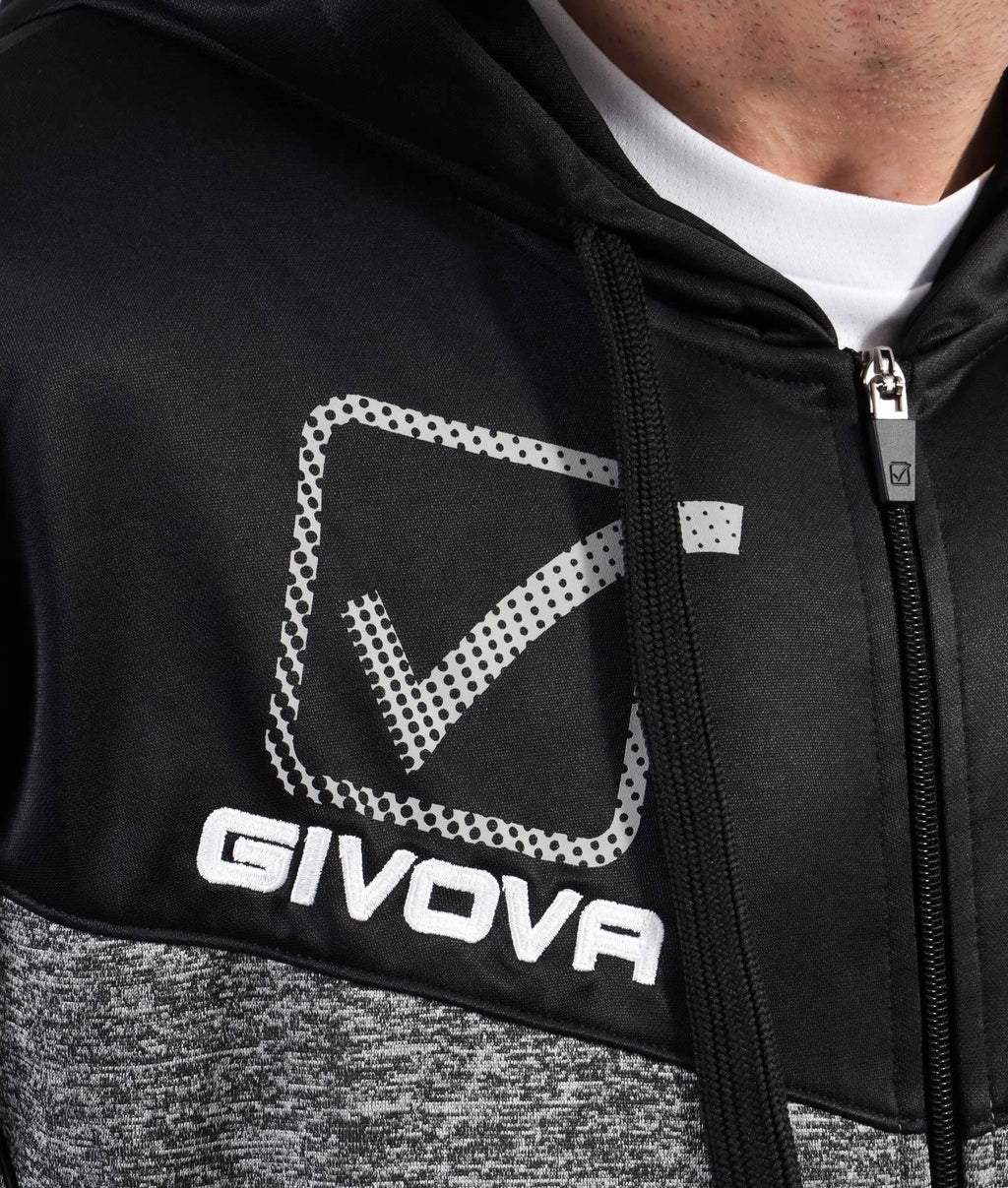 TUTA UOMO GIVOVA MODELLO VISA MELANGE POLARFLEECE NERO / GRIGIO