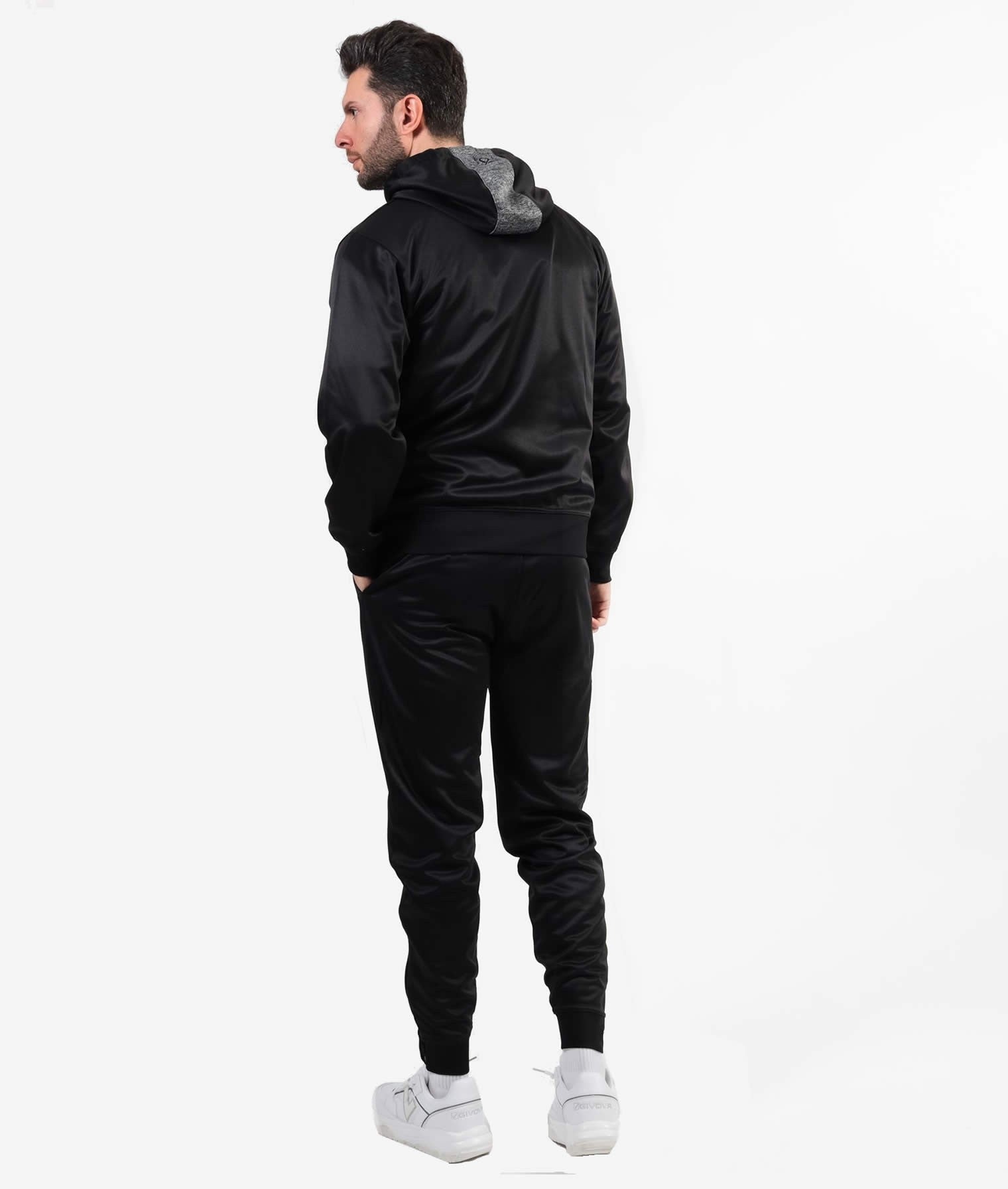 TUTA UOMO GIVOVA MODELLO VISA MELANGE POLARFLEECE NERO / GRIGIO